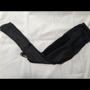 Leather black work out leggings